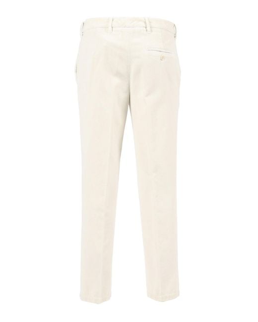 Aspesi Natural Tailored Long Pants With Classic Button Closure