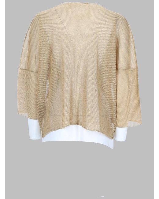 Circus Hotel Natural Lurex Ribbed Mini Top