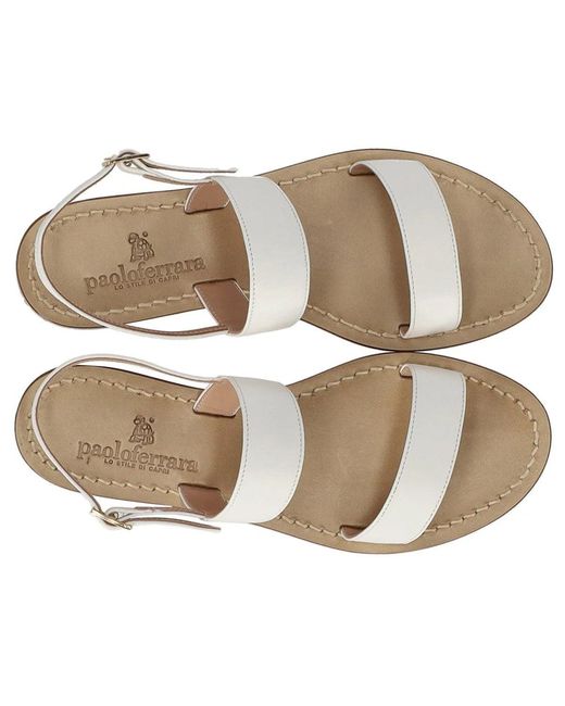 Paolo Ferrara White Flat Sandal