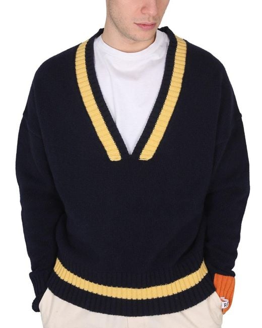 RIGHT FOR Blue V Neck Jersey