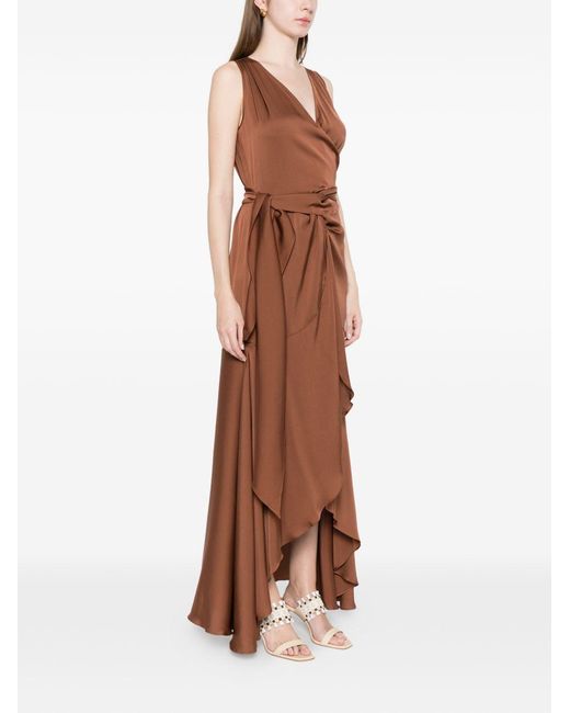 Silk95five Brown Shangri Silk Long Dress