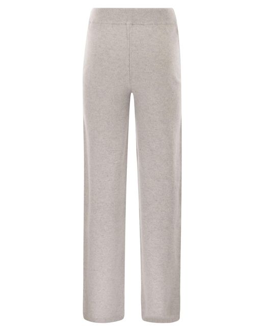 Peserico Gray Wool And Cashmere Trousers With Lurex