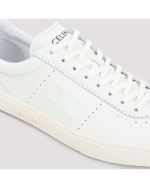 Céline White Low Lace-Up Sneakers