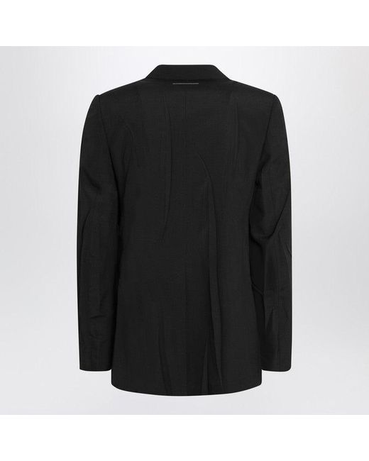 MM6 by Maison Martin Margiela Black Wool-Blend Jacket for men