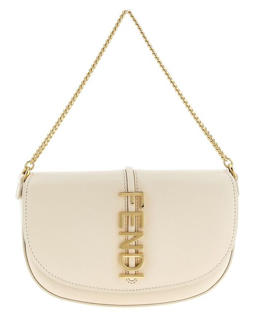 Cartera 'graphy' con cadena Fendi de color Natural