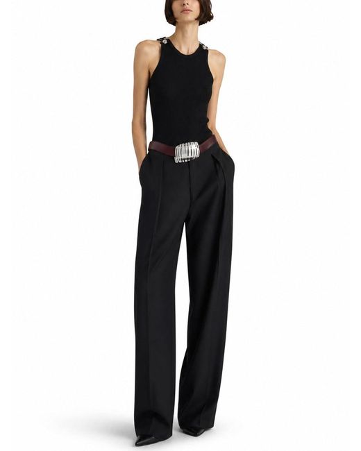 Jean Paul Gaultier Black Solid Scoop Neck Top