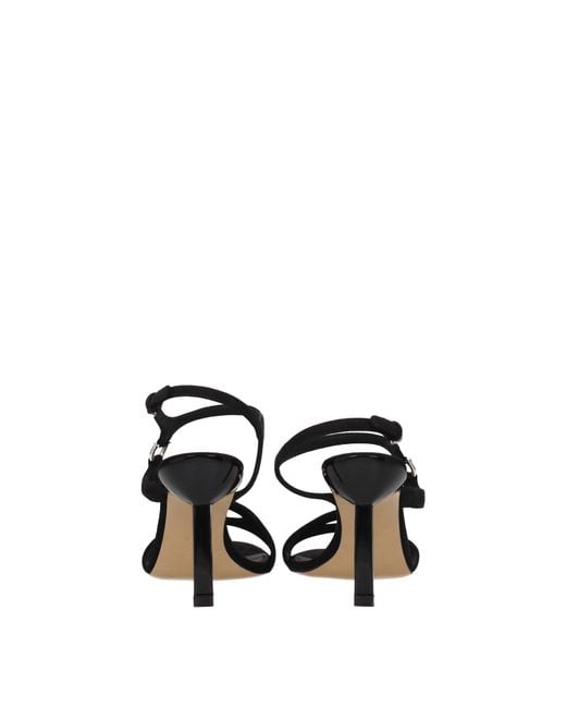 Ferragamo Black Jille Sandals Suede