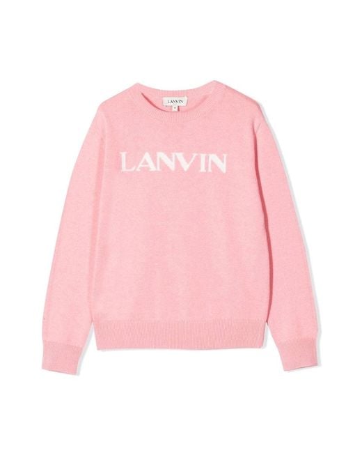 Lanvin Pink Pullover Con Logo for men
