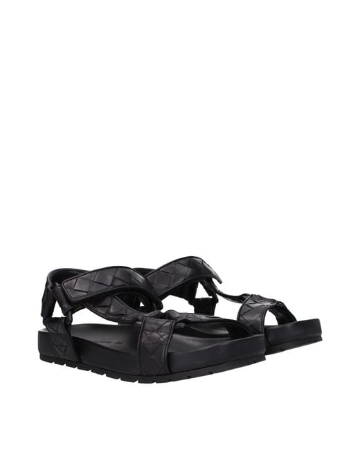 Bottega Veneta Black Flat Sandals for men