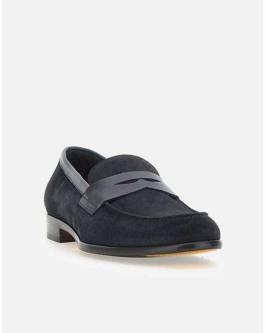 Doucal's Blue Amos Suede Loafers