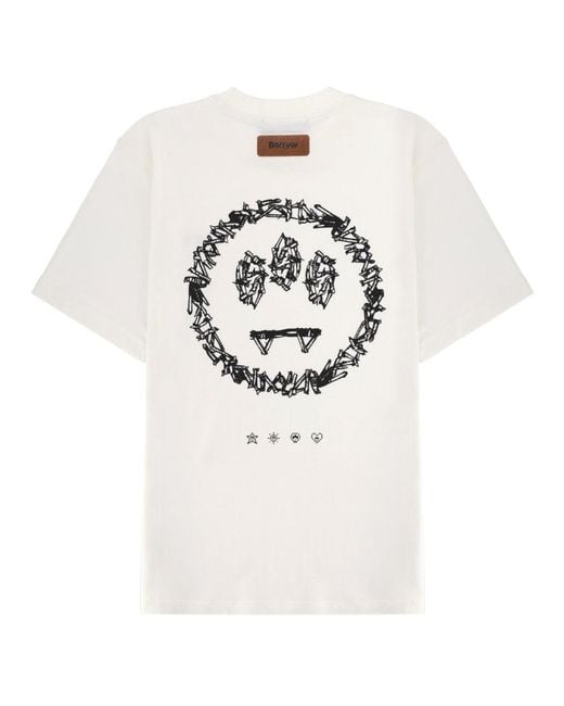 Barrow White T-Shirt Con Logo E Stampa