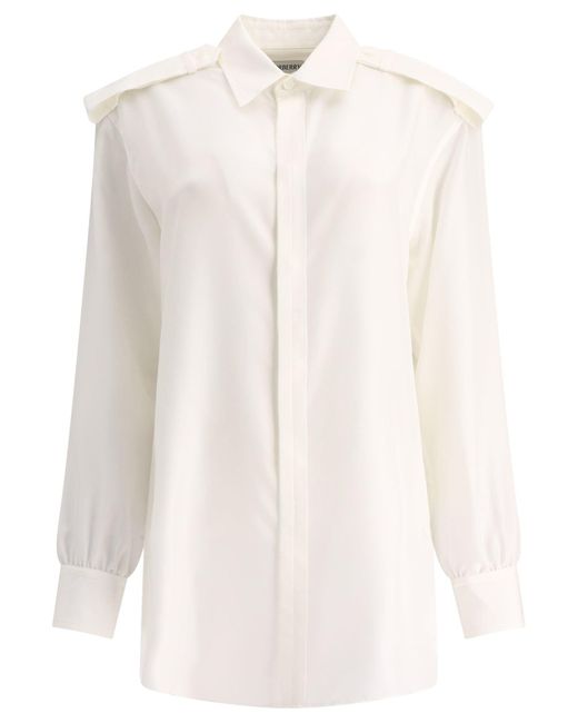 Camisa de seda Burberry de color White