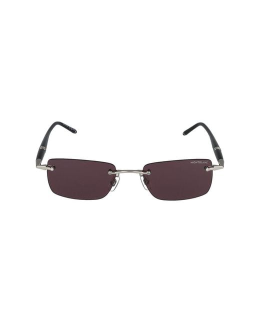 Montblanc Zonnebrillen Mb0344 S 002 Zilver Zwart Violet /20/150 in het Black voor heren