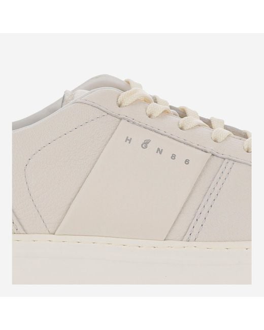 Hogan White H-Tv Leather Sneakers for men