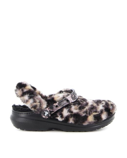 Crocs Classic Fur Sure W in Black Lyst