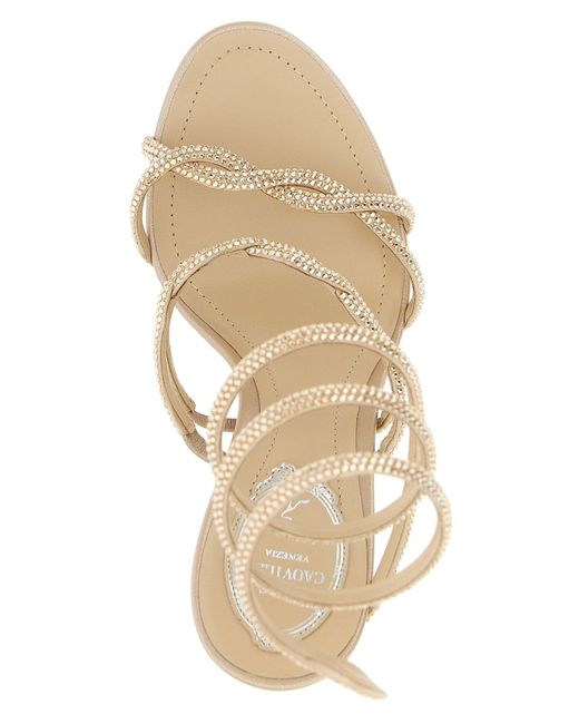 Rene Caovilla Metallic 'Braid Cleo' Sandals