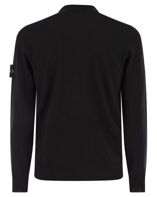 Stone Island Black Crew Neck Sweater for men