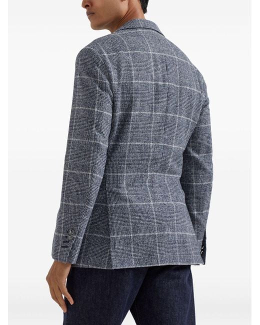 Brunello Cucinelli Blue Wool Deconstructed Jacket for men