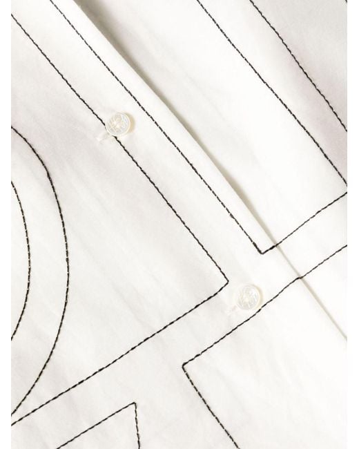 Totême White Monogram Logo Blouse