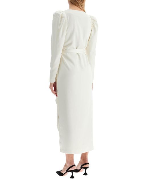 ROTATE BIRGER CHRISTENSEN White Wrap Midi -Kleid mit einem Wrap drehen