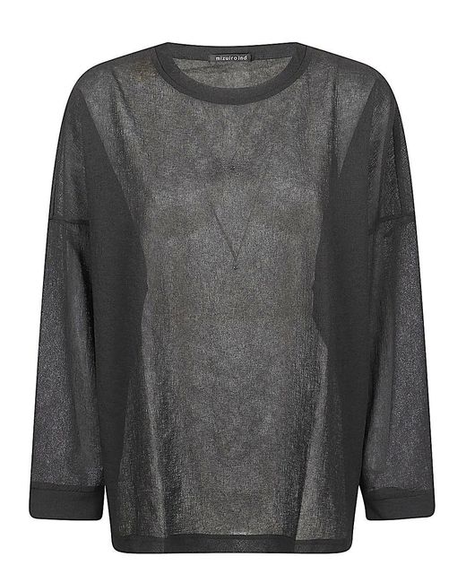 MIZUIRO Gray Crewneck Sweater