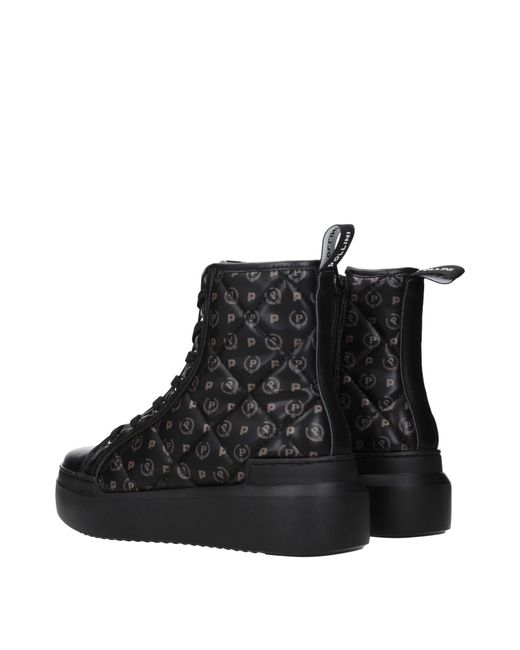 Pollini Black Sneakers Donna Poliuretano Nero