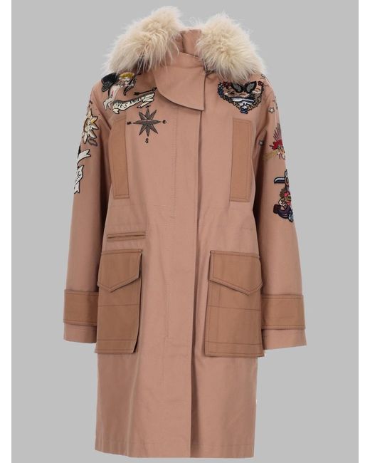 Valentino Brown Mini Jacket With Metallic Accents