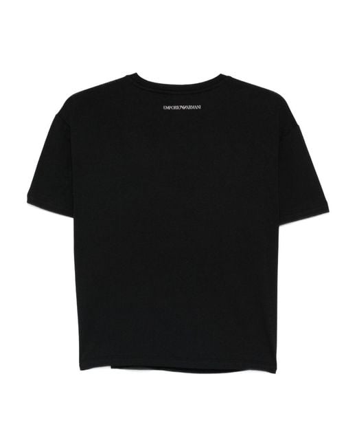 Emporio Armani Black Logo Cotton T-Shirt