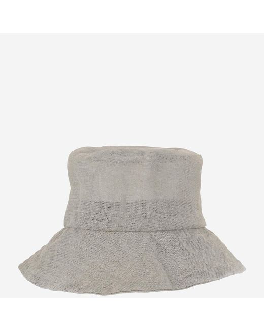 Reinhard Plank Gray Linen Bucket Hat