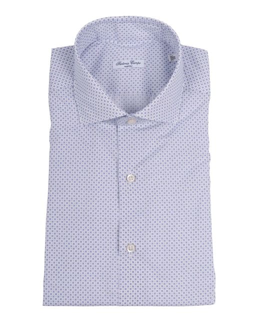 SARTORIA DEL CAMPO-SONRISA Blue Shirt Cotton for men