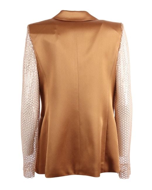 Clips Brown Mesh Sleeve Jacket