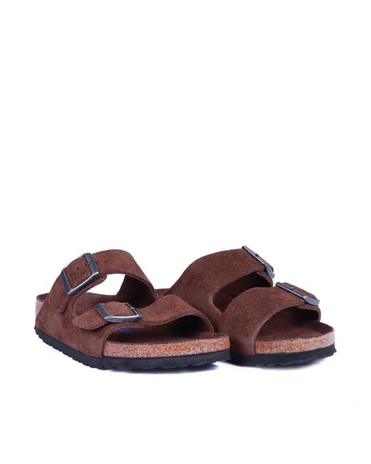 Birkenstock Brown Arizona Sfb Carafe Tonal, Suede Leather, S