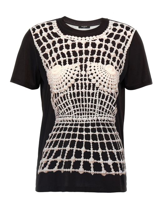 Balmain Black Trompe L'l'oeil T -Shirt