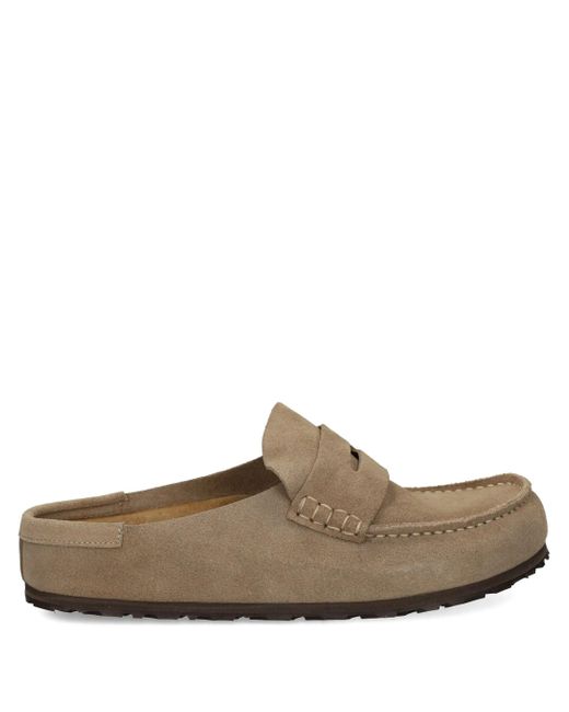 Birkenstock Napels Wrapped Taupe, Suede Leer in het Brown