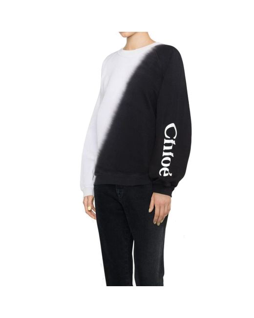 Chloé Black Chloé Logo Cotton Sweatshirt