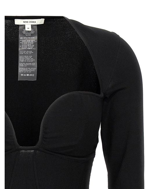 Nensi Dojaka Black Bustier' Top