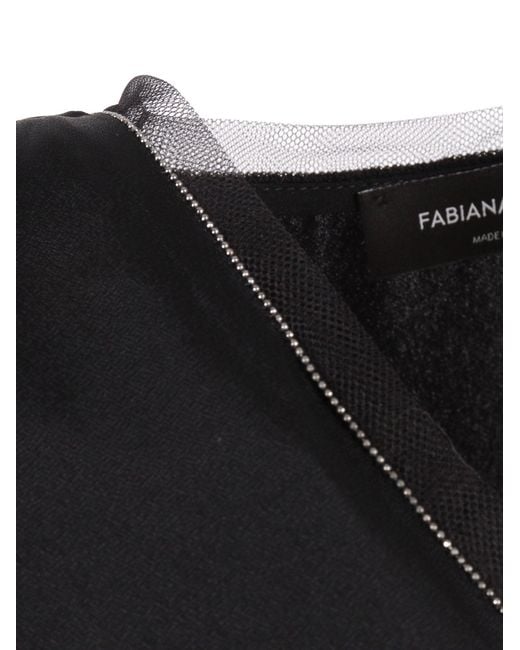 Fabiana Filippi Black V-Neck Tank Top