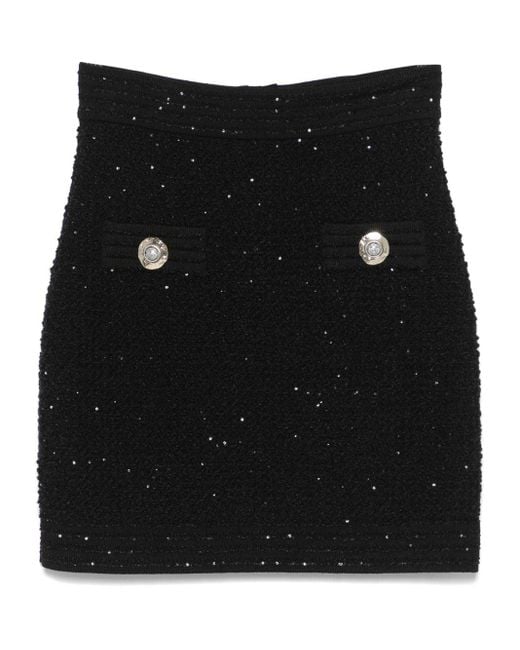 Balmain Black Viscose Blend Skirts