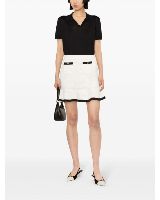 Self-Portrait White Crochet Mini Skirt