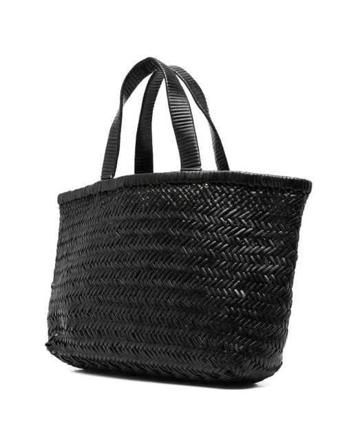Manebí Black Medium Leather Tote Bag