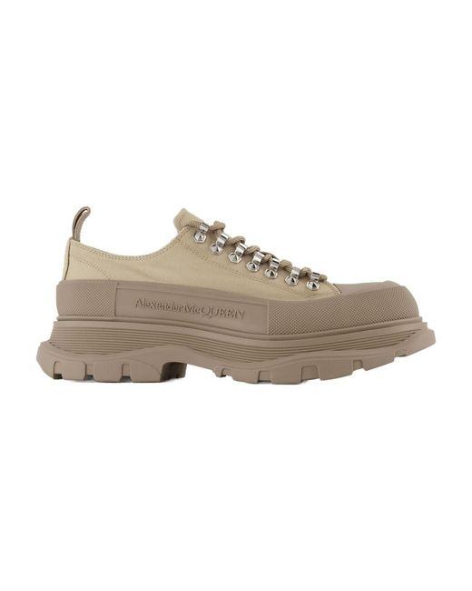 Sneakers Slick Slick Brown Canvas Alexander McQueen pour homme en coloris Gray