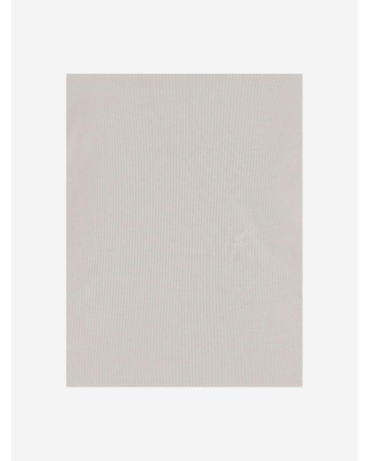 Ferragamo White Baumwolltop mit geformtem Ausschnitt