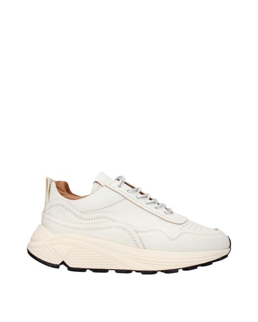 Buttero White Sneakers Uomo Pelle Bianco/Burro for men