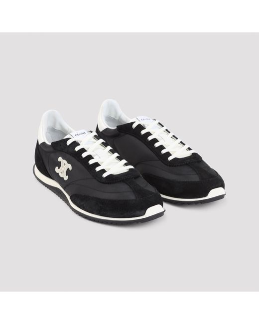 Céline Black Low Lace-Up Sneaker With Signature Motif