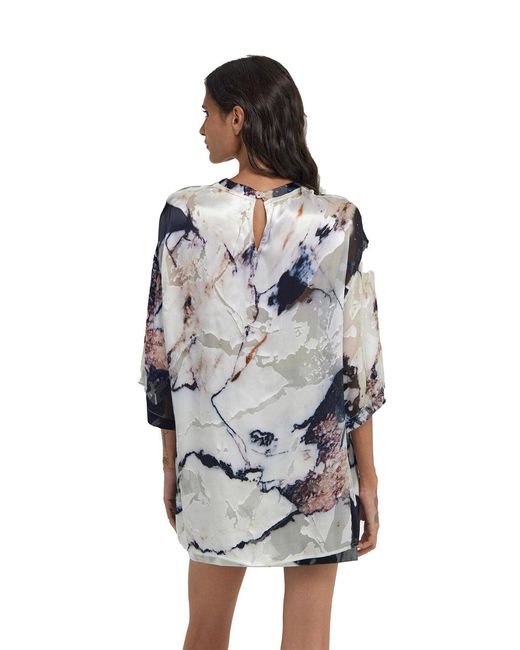 Marble Print T-Shirt Roberto Cavalli de color Gray