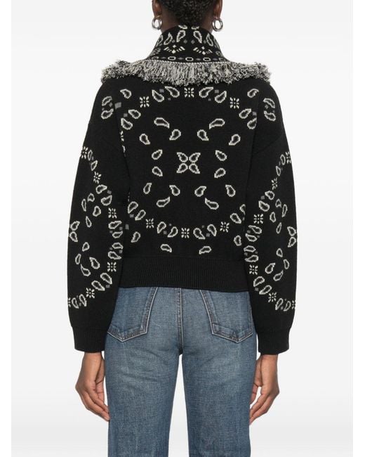 Alanui Black Cashmere And Wool Cardi-Bomber
