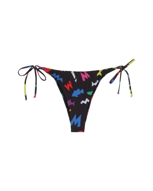 Moschino Blue Überall über Druckbikini -Slips
