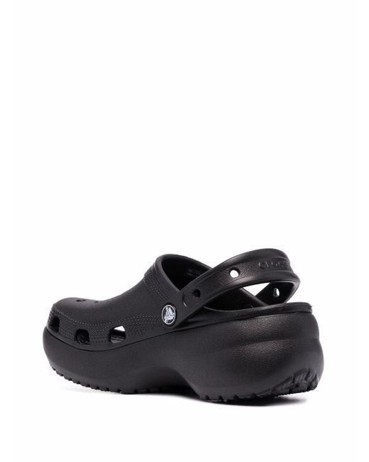 crocs platform clog black