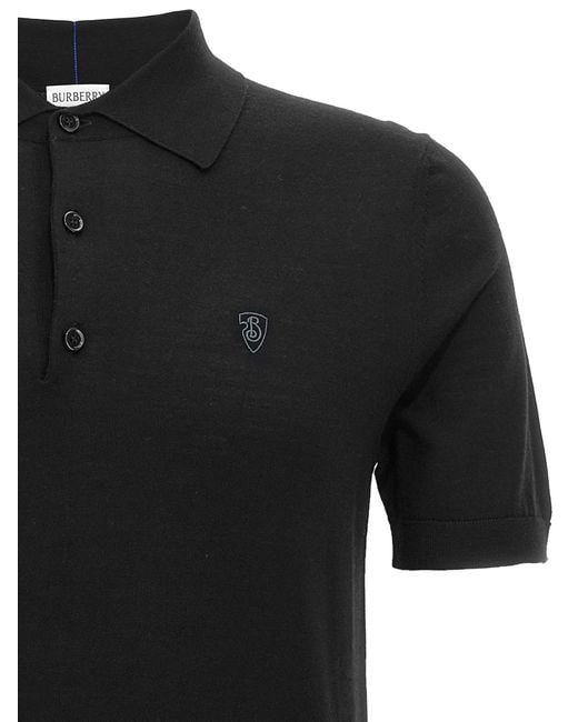 Burberry Black Wool Polo Shirt