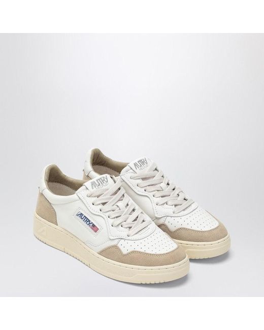 Autry White Medalist Sneakers/ Suede
